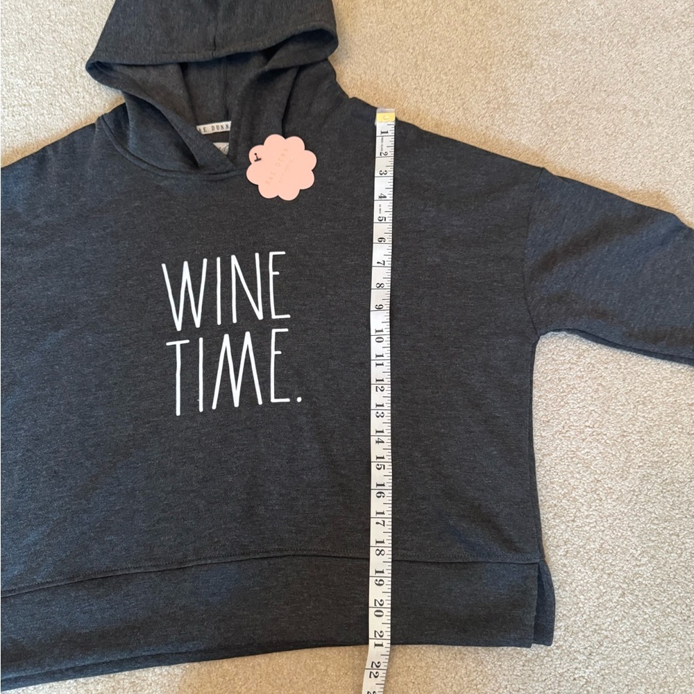 NWT Charcoal Hoodie With Wine Time Print Size S/P - Picture 8 of 8